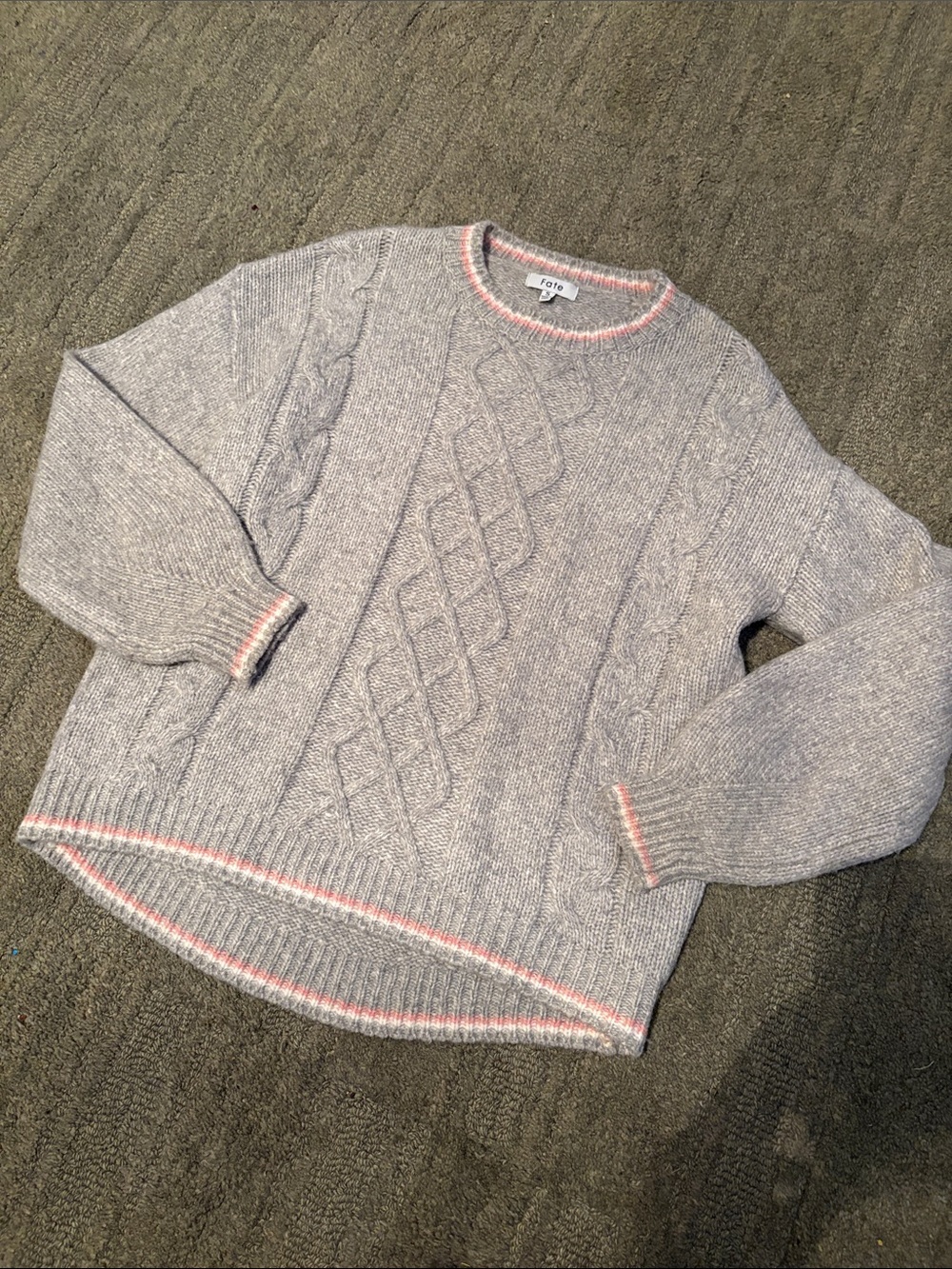 Fate Gray Cable Knit Sweater S